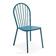 OVIALA - Ensemble table de jardin bistrot et 2 chaises en acier bleu pacific - Palavas - vignette