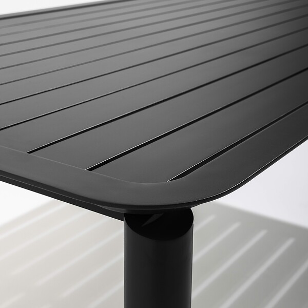 OVIALA - Ensemble table de jardin et 8 fauteuils noir - Almada - large