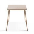 OVIALA - Ensemble table de jardin carrée et 4 fauteuils acier taupe - Palavas - vignette