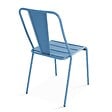 OVIALA - Ensemble table de jardin carrée et 2 chaises bistrot bleu pacific - Palavas - vignette