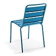 OVIALA - Ensemble table de jardin en métal et 4 chaises bleu pacific - Palavas - vignette