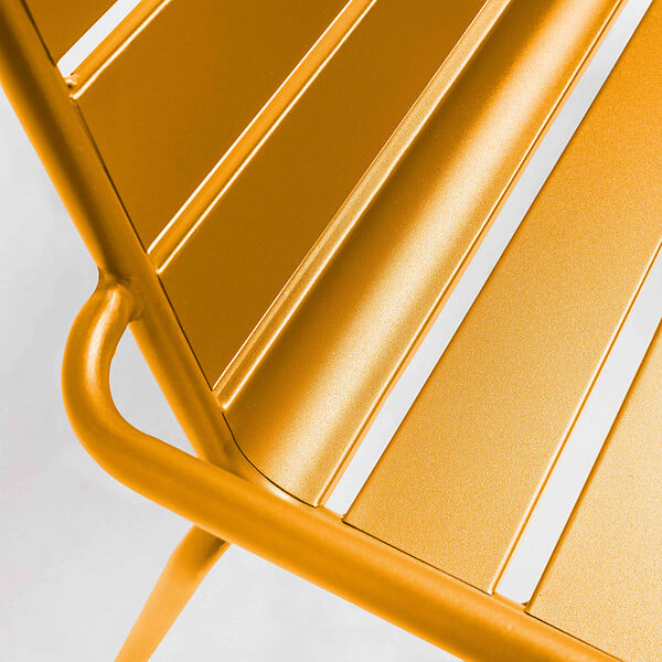 OVIALA - Banc de jardin en métal jaune - Palavas - large