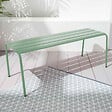 OVIALA - Banc de jardin en acier vert sauge - Palavas - vignette