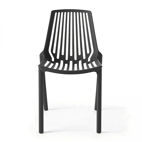 OVIALA - Chaise de jardin ajourée en plastique noir - Paris - large