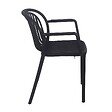 OVIALA - Lot de 4 fauteuils en plastique noir - Copenhague - vignette