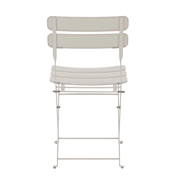 OVIALA - Lot de deux chaises pliantes en acier beige clair - Annecy - large
