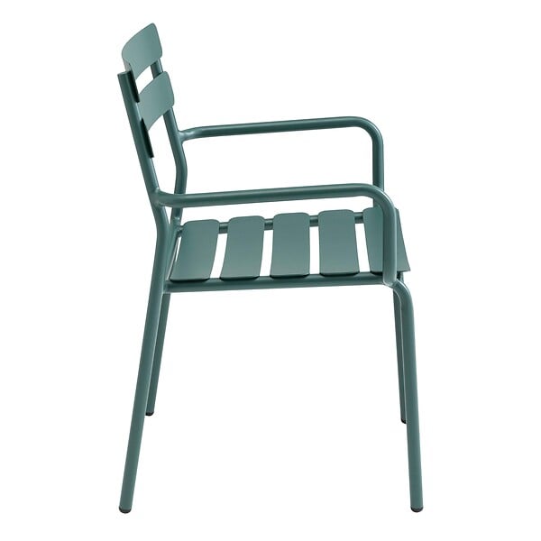 OVIALA - Fauteuil de terrasse en aluminium vert foncé - Almada - large