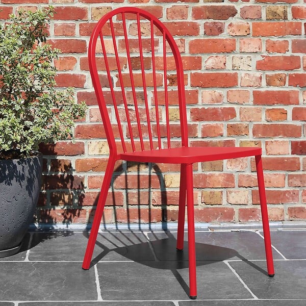 OVIALA - Chaise bistrot de jardin en métal rouge - Honfleur - large