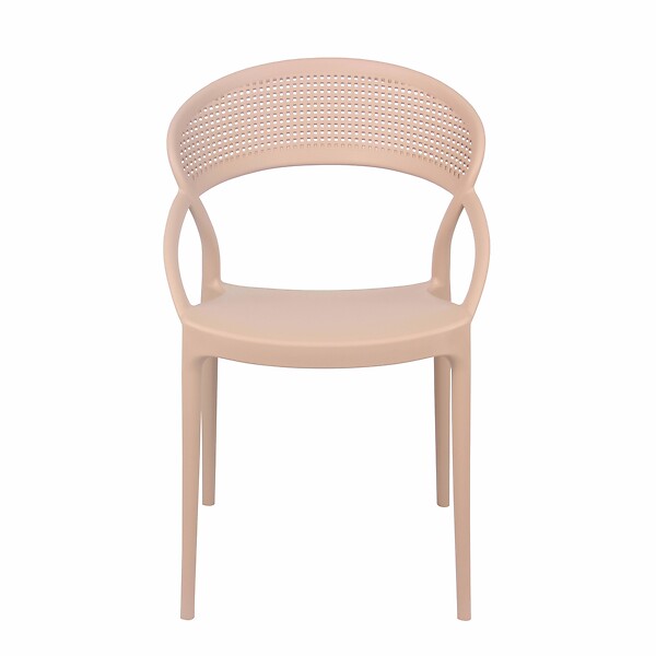 OVIALA - Lot de 4 chaises de terrasse roses - Madrid - large