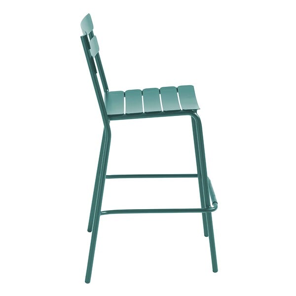 OVIALA - Chaise haute de terrasse vert foncé - Almada - large