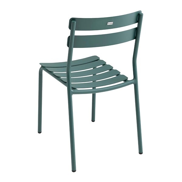 OVIALA - Chaise de terrasse en aluminium vert foncé - Almada - large