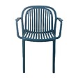 OVIALA - Lot de 4 fauteuils en plastique bleu canard - Copenhague - vignette