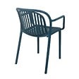 OVIALA - Lot de 4 fauteuils en plastique bleu canard - Copenhague - vignette
