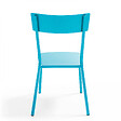 OVIALA - Chaise de jardin en métal bistrot bleu - Cabourg - vignette