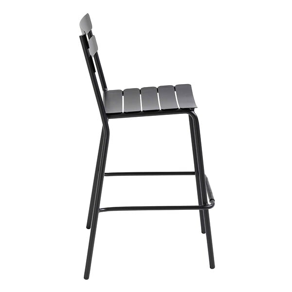 OVIALA - Chaise haute de terrasse noire - Almada - large