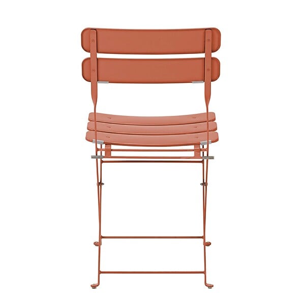 OVIALA - Lot de deux chaises pliantes en acier terracotta - Annecy - large