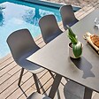 OVIALA - Lot de 4 chaises d'extérieur grises - Samoa - vignette