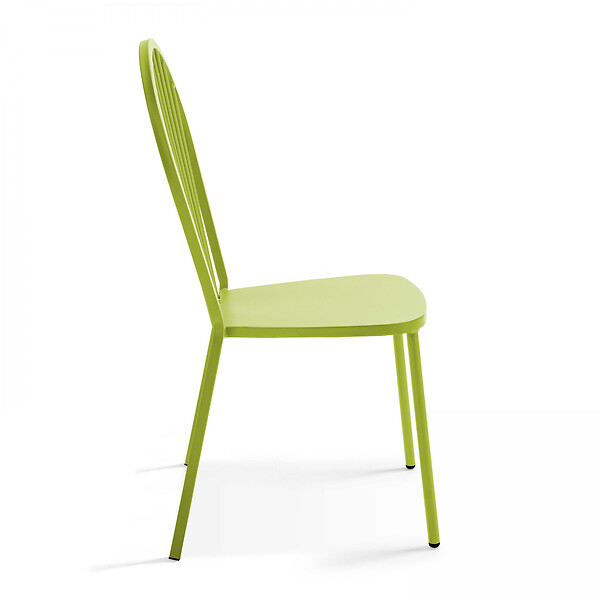 OVIALA - Chaise bistrot de jardin en métal vert - Honfleur - large