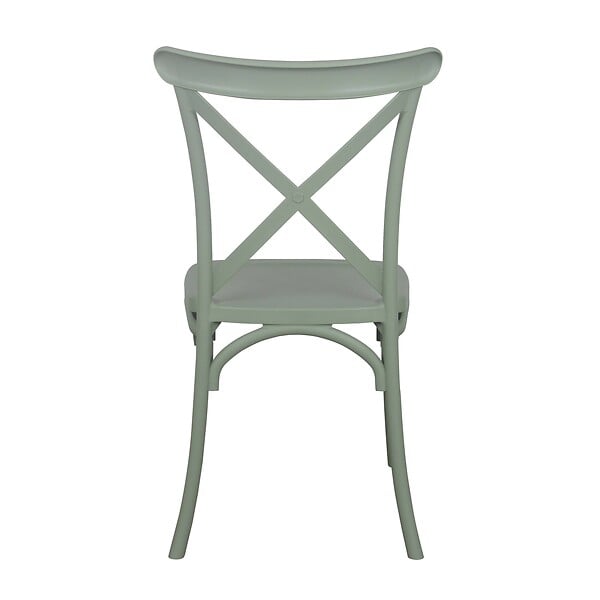 OVIALA - Chaise de terrasse empilable en plastique vert sauge - Dublin - large