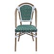 OVIALA - Chaise de terrasse bistrot parisien en aluminium et rotin vert foncé - Belleville - vignette