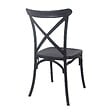 OVIALA - Chaise de terrasse empilable en plastique noire - Dublin - vignette