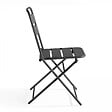 OVIALA - Lot de 2 chaises de jardin pliantes en métal gris - Palavas - vignette
