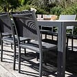 OVIALA - Lot de 2 chaises de jardin aluminium et textilène gris - Nice - vignette