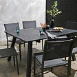 OVIALA - Lot de 2 chaises de jardin aluminium et textilène gris - Nice - vignette