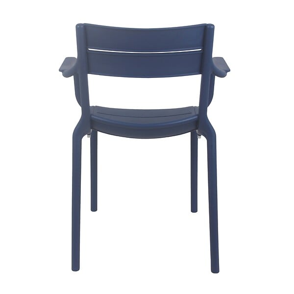 OVIALA - Lot de 4 fauteuils de terrasse en plastique bleu pacific - Paname - large