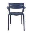 OVIALA - Lot de 4 fauteuils de terrasse en plastique bleu pacific - Paname - vignette