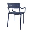 OVIALA - Lot de 4 fauteuils de terrasse en plastique bleu pacific - Paname - vignette