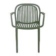 OVIALA - Lot de 4 fauteuils en plastique vert olive - Copenhague - vignette