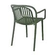 OVIALA - Lot de 4 fauteuils en plastique vert olive - Copenhague - vignette