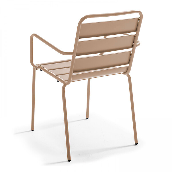 OVIALA - Fauteuil de jardin en métal taupe - Palavas - large