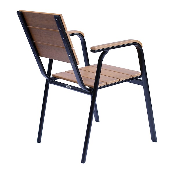 OVIALA - Chaise de terrasse en aluminium et bois synthétique - Tomar - large