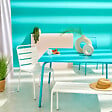 OVIALA - Chaise de jardin en métal blanc - Palavas - vignette