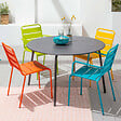 OVIALA - Chaise de jardin en métal jaune - Palavas - vignette