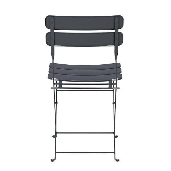 OVIALA - Lot de deux chaises pliantes en acier gris anthracite - Annecy - large