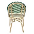 OVIALA - Chaise de terrasse bistrot parisien en aluminium et rotin vert foncé - Marais - vignette