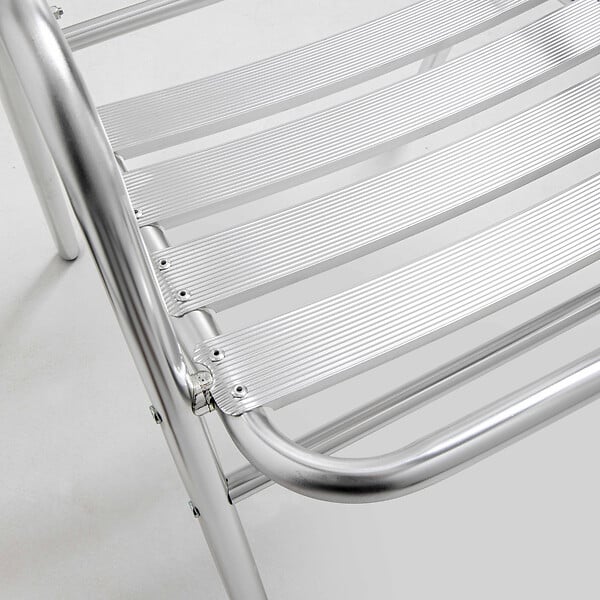 OVIALA - Chaise de jardin empilable en aluminium gris clair - Nothing Hill - large