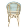 OVIALA - Chaise de terrasse bistrot parisien en aluminium et rotin bleu - Marais - vignette