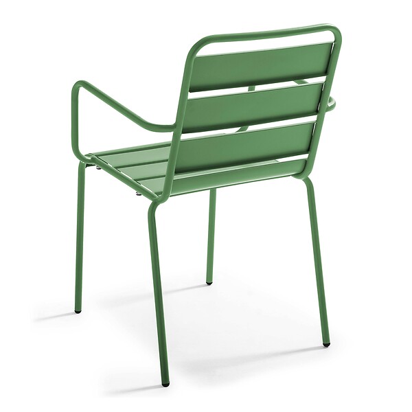 OVIALA - Fauteuil de jardin en métal vert cactus  - Palavas - large