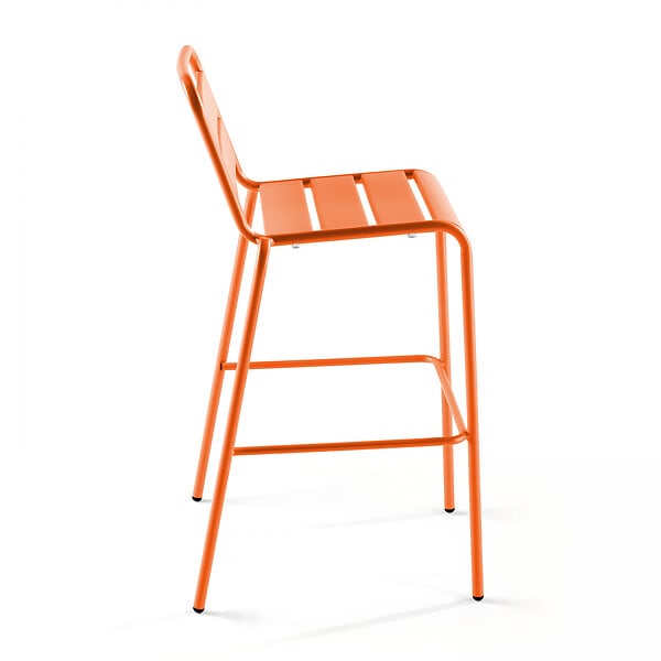 OVIALA - Chaise haute de jardin en métal orange - Palavas - large
