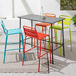 OVIALA - Chaise haute de jardin en métal orange - Palavas - vignette