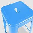OVIALA - Lot de 4 tabourets de bar en acier bleu mat - Indus - vignette