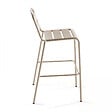 OVIALA - Chaise haute de jardin en métal taupe  - Palavas - vignette