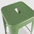OVIALA - Lot de 4 tabourets de terrasse en métal mat vert cactus - Indus - vignette