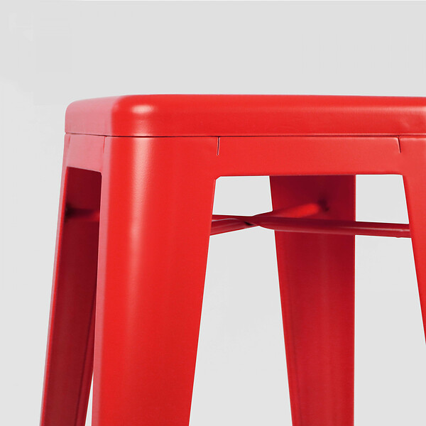 OVIALA - Tabouret de bar en métal rouge mat - Indus - large