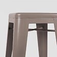 OVIALA - Tabouret de bar en métal mat taupe - Indus - vignette