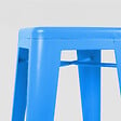 OVIALA - Tabouret de bar en métal bleu mat - Indus - vignette
